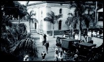 View of Catholic Mission grounds from Beretania street, Honolulu, Oahu.